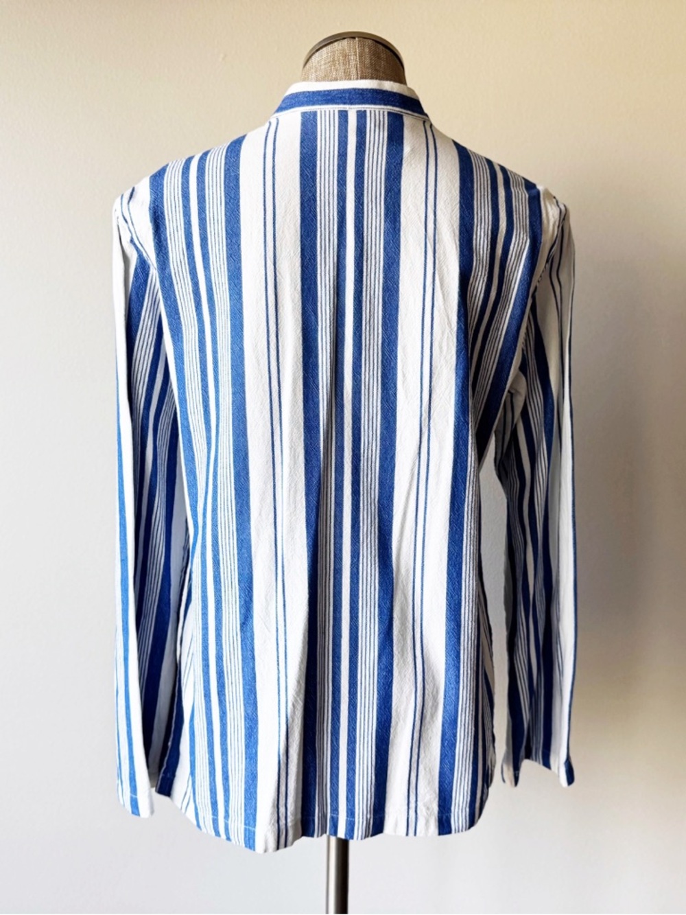 A.P.C. Beachy Blue and White Striped Long Sleeve Top - Picture 5 of 14
